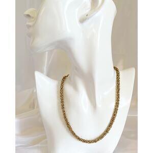 GIVENCHY Vintage 1980’s Gold Tone Byzantine Chain Necklace Lobster Clasp